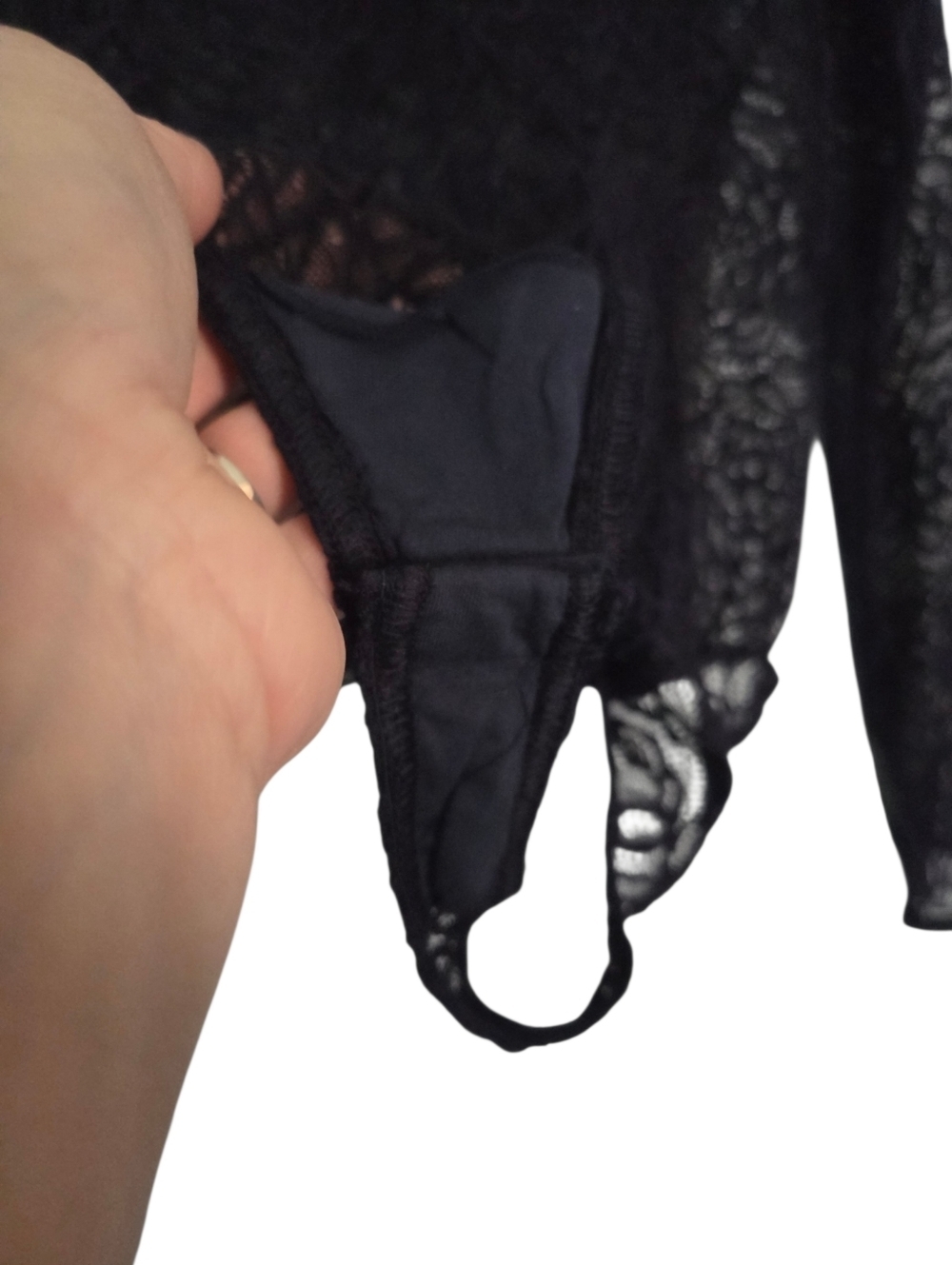 NWT Free People In My Head Navy Lace Scoop Neck Thong Bodysuit Size S - Picture 5 of 8